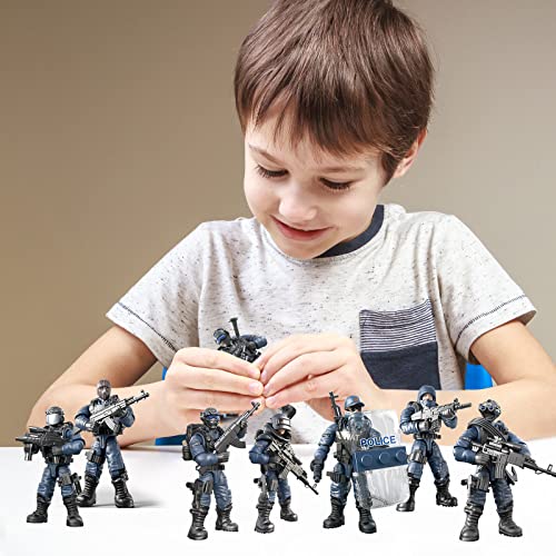 Meiest Swat Model Equipment Assembly Building Block Toys,8 Pcs City Police Action Mini-Figures With Multiple Military Weapons Accessories,Party Favors Set For Boys And Man #TOP4