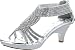 V-Luxury Womens 32-ANGEL37 Open Toe Med Heel Wedding Sandal Shoes, Silver, 8.5 B (M) US