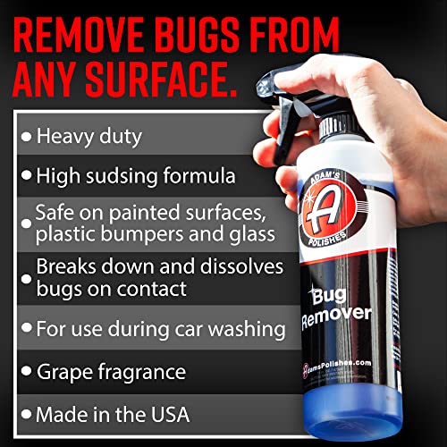 Adam's Car Bug Remover Combo - Car Detailing All Purpose Exterior Cleaner & Degreaser To Wipe Away Bugs On Plastic, Rubber, Metal, Chrome, Aluminum, Windows & Mirrors | Boat Rv Motorcycle #TOP1