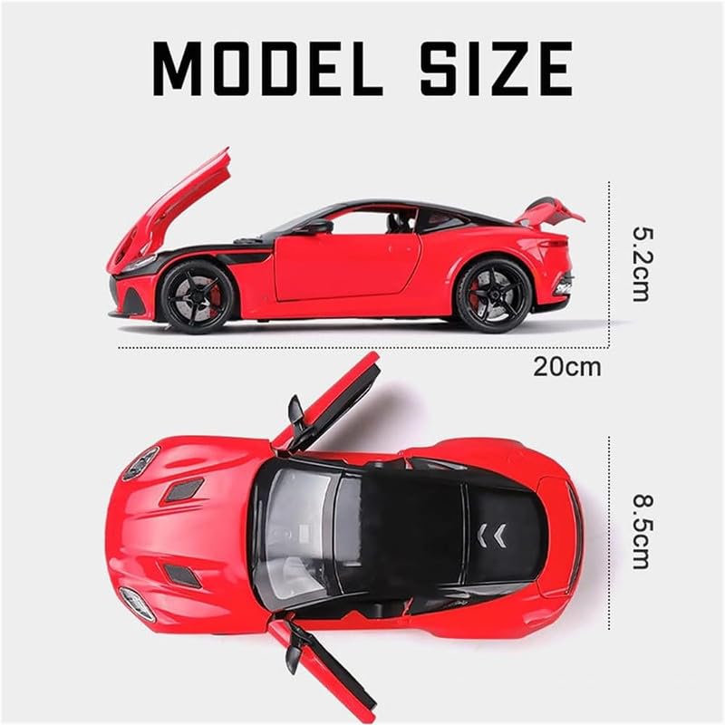 Image of Kids Model 1:24 Astorn Martin Die Cast Metal Car Pull Back Action Opening Doors with Realistic Engine Sound Lights Toy Car Gift for Boys - Multi
