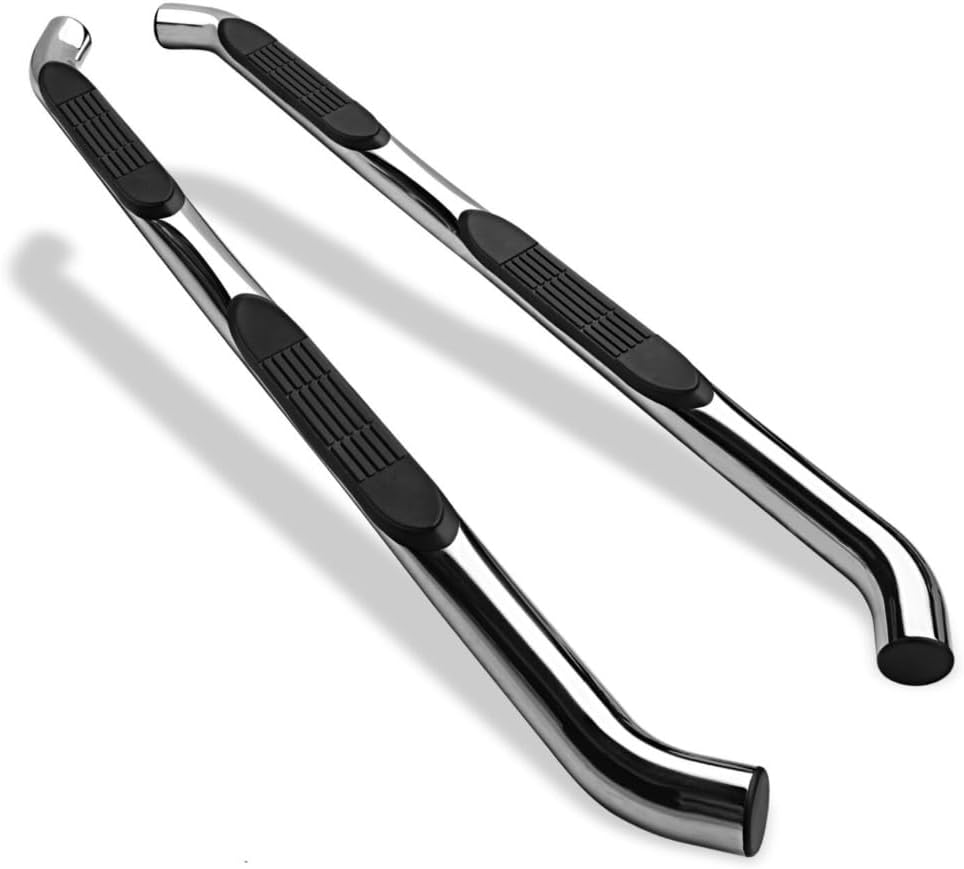 2pcs 3" Steps Nerf Bars Running Boards Left Driver Right Passenger Side Round Stainless Steel for Double Cab 3S-T1042