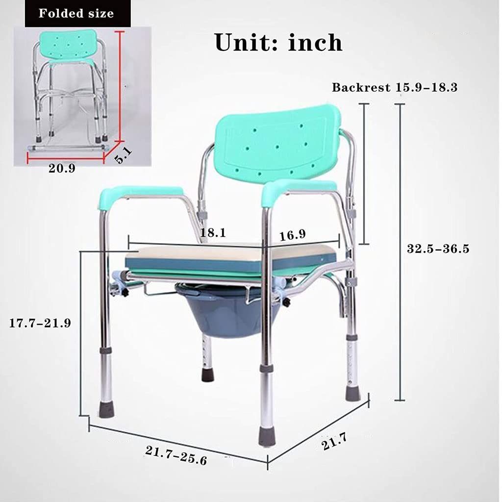 Składana Komoda/Krzesełko Pod Prysznic Przenośne składane Krzesło Commode Regulowany Wysokość Starszy Krzesło prysznicowe Materiał ze stopu aluminium Nadaje się do starszych kobiet w ciąży Krzesło alt