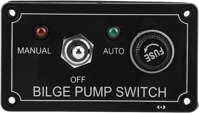 Mingzhe 3-Way Toggle Switch, LED Indication, 12V DC Panel for Cars/yachts/ATVs, Manual/Off/Auto, Bilge Pump Switch Panel with LED Indication for Boat Marine, Perfect Design