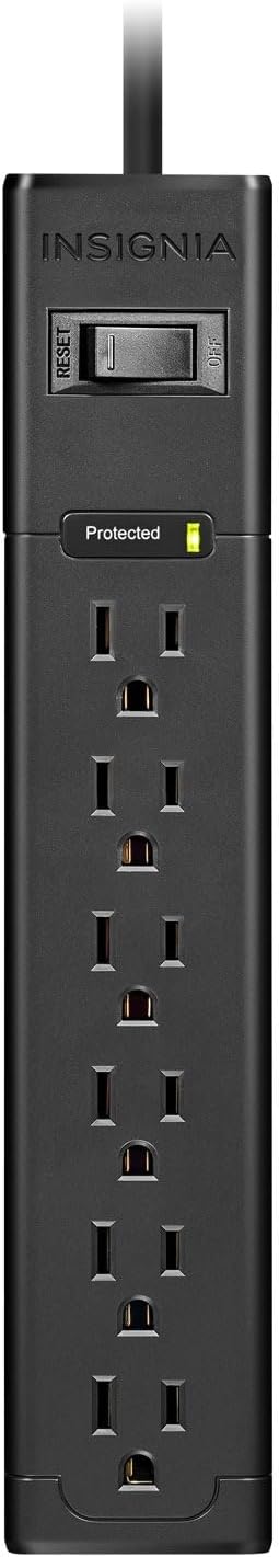 Insignia Surge Protectors & USB-C Wall Chargers –4,6,12-Outlet Power Strips, Multi-Port USB Chargers (20W–100W), Compact & Fast Charging Power Bars for Home,Office & Travel (6-Outlet Strip)