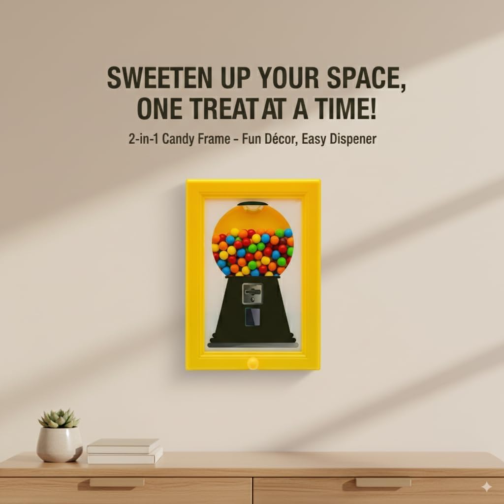 Herton Candy Dispenser, Candy Picture Frame Dispenser, Wall Mount Decor