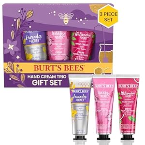 Burt’s Bees Holiday Gift, 3 Body Care Stocking Stuffer Products, Hand Cream Trio Set, Lavender Honey, Watermelon Mint & Wild Rose Berry Shea Butters