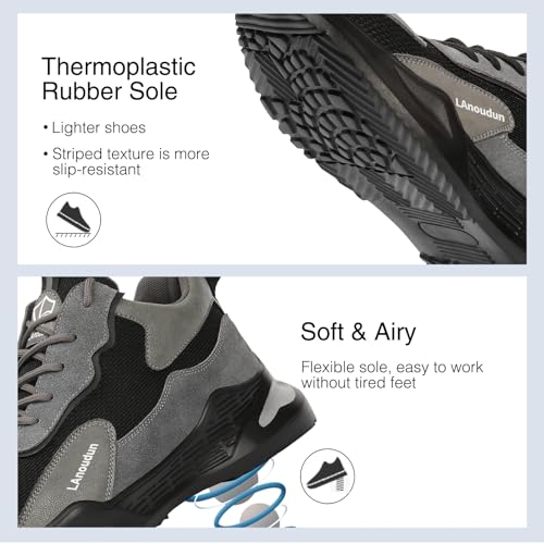 Image of LAoutun Steel Toe Shoes for Men Women Safety Work Shoes Indestructible Steel Toe Sneakers Lightweight Work Shoes Toe Shoes