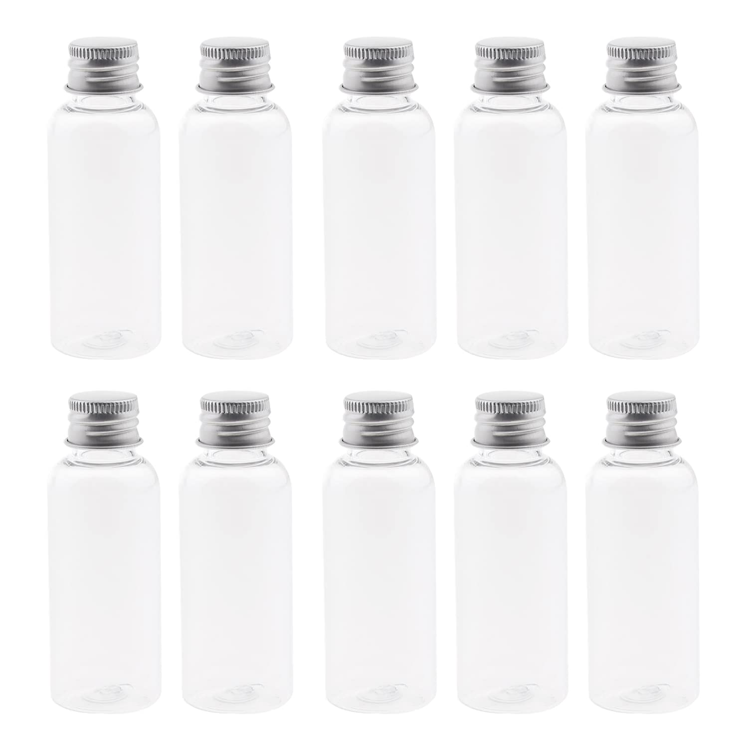 Coollooda 小瓶 ミニボトル 小物入れ 保存容器 小分け 50ml 10個セット スパイスボトル 調味料ボトル ガラスボトル PETプラスチック製 丸薬、小物、液体などの保管,party、喫茶店、結婚式