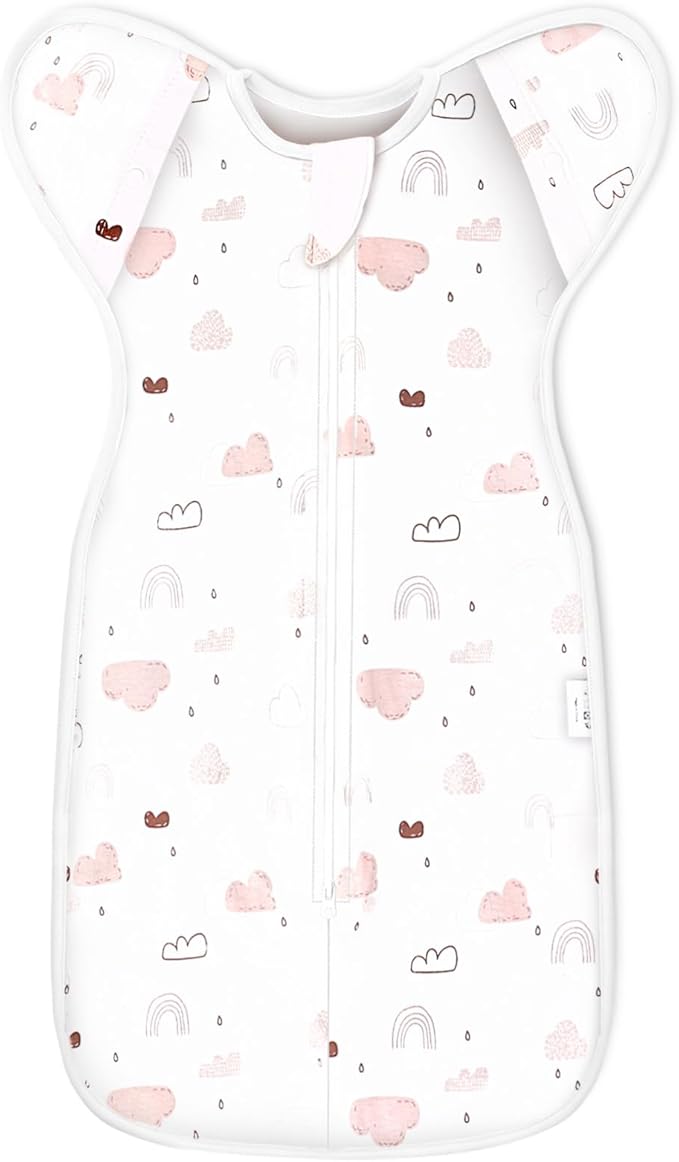 ANYEDDE Gigoteuse emmaillotante pour nouveau-né 0–6 mois (transition 3–6M) — bras en haut, manchette amovible & fermeture 2 sens