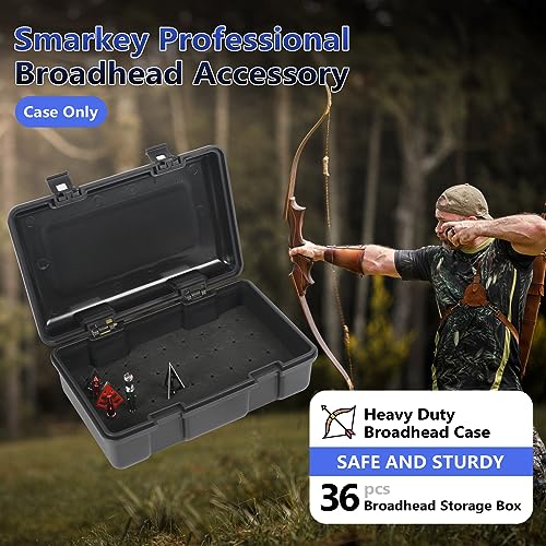 Smarkey Broadhead Storage Box Case for Compound Hunting Bow and Crossbow Accessory - 36PCS Stroage