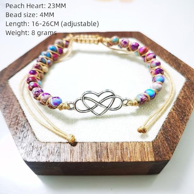 for My Granddaughter “You are Always in Mine Beads“ Bracelet, Natural Emperor Jasper Stone Beaded Wrap Bracelet Duoble Layer for Mind Peace,Bracelet for Granddaughter - Image 5