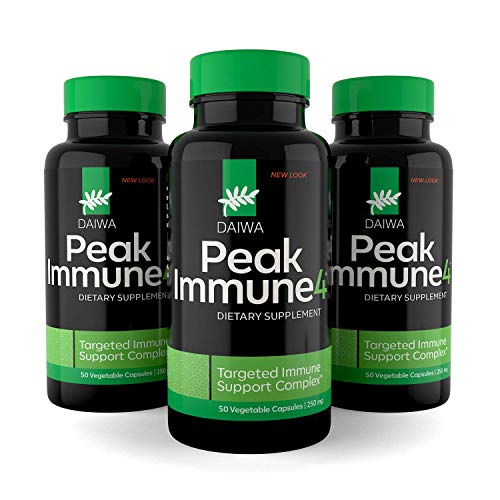 Daiwa Peak Immune 4 - Immune System Booster – Rice Bran and Shitake Mushroom Supplement for Natural Immune Support (2-Pack)