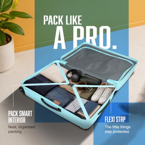 Image of American Tourister Liftoff+|Large Size Check-in Spinner Trolley Bag (79 cm) for Travel|360 8 Wheel Travel Luggage|Hard Case Polypropylene (PP) Suitcase|Mounted TSA Lock|Spa Blue