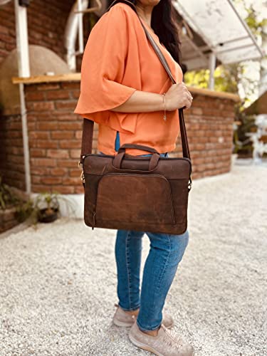 Werkens Leather Laptop Sleeve Bag Briefcase 13 Inch Vintage Rustic Handmade Crossbody Messenger Satchel Bag Retro Buffalo Hunter Leather Bag Fit To Size Upto 13.3 Inch Laptops/Macbooks/Tablets #TOP7