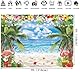 BUTEN Sommer-Hintergrund für Hawaii-Strand-/Ozean-Fotografie 208,3 x 152 cm Blauer Himmel Meer Tropische Palmen Hintergrund für Aloha Luau Party-Dekorationen Banner