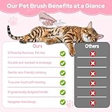 Zivacate Katzenbürste Hundebürste, Selbstreinigende Zupfbürste, Hundekamm Fellbürste Hund Sanft Entfernt Unterwolle, Massage Fellpflege Bürste für Mittel und Langhaar Hunde Katzen - Pink-Weiß