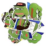 A Sticker Shop 17pcs Pepe Sad Frog Creative DIY Stickers Funny Decorative Cartoon for Cartoon PC Luggage Computer Notebook Phone Home Wall Garden Window Snowboard