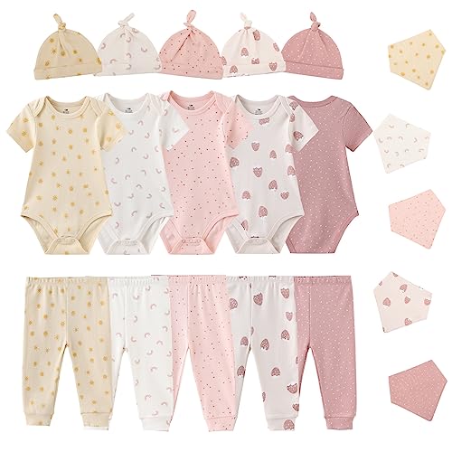 Image of Ecojoy Baby Short Sleeve Jumpsuit Essentials Infant Clothing Set 20-Piece for Boys and Girls