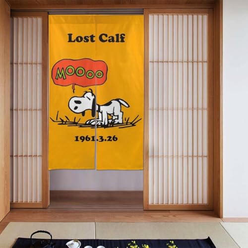 のれん 暖簾 スヌーピー かわいい アニメ 遮光 カーテン 日除け 間仕切り ドアカーテン 洗える 和風 おしゃれ キッチン リビング ベランダ 出入り口 四季兼用 幅86cm×丈143cm