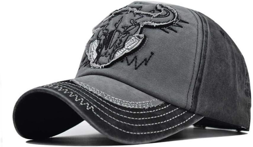Vintage Bull Embroidery Baseball Cap Men Women Cotton Outdoor Street Golf Hat