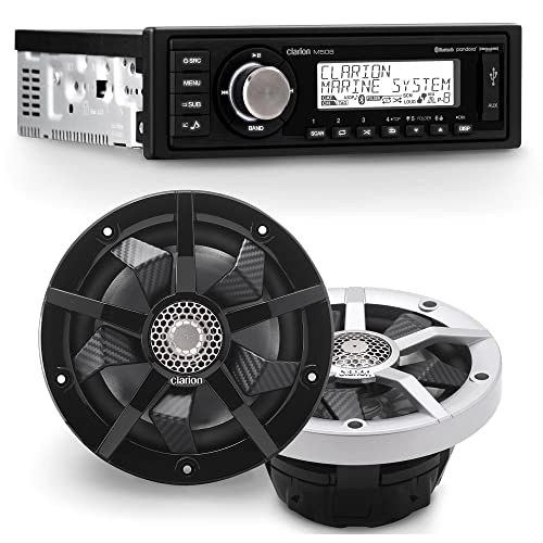 Clarion Marine Audio M508 with a Pair of CM1623RL in Boat RGB LED