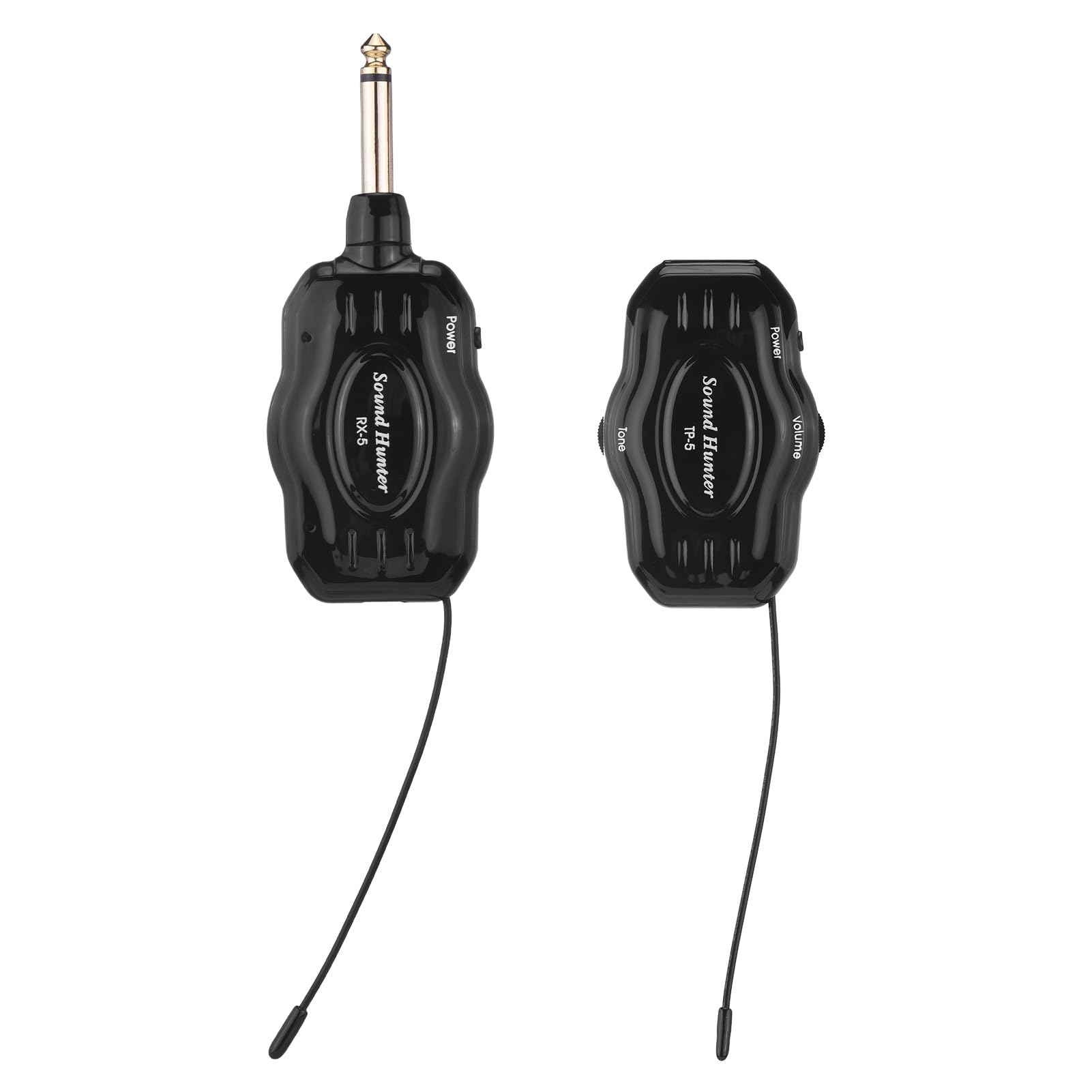Btuty Wireless Guitar System Wireless Transmitter Receiver Set UHF Digital Transmission with Adjustable Gain Tone Control for Electric Bass Wind Instruments (black)