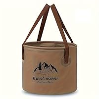 Outdoor Portable Folding Bucket - 10L Large Capacity Handheld Water Bucket for Camping, Fishing, and Picnics - Ideal for Vegetables and Fruits (Coffeecolour)(5L,Green)