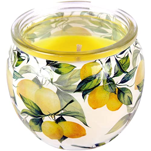 HS Candle Duftkerzen Motiv im Glas Lange Brenndauer und angenehmer Duft (Lemon)