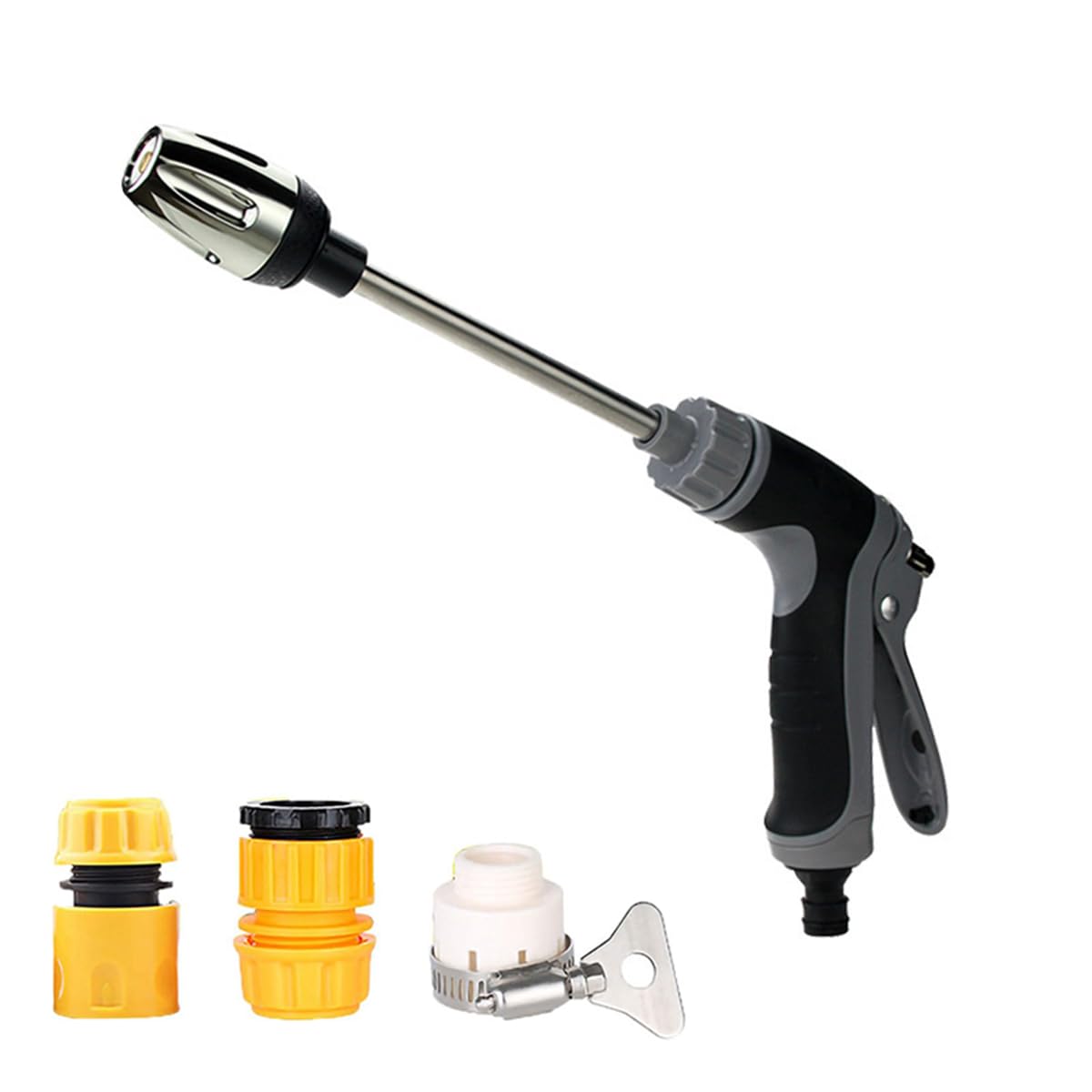 Pressure Washer, Power Jet High Pressure Gun Power High-Pressure Cleaner for Every Garden Hose for Garden Watering/Car Washing with Accessories (B)