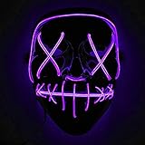 mascaras para halloween la purga  Immoch Halloween LED Máscaras Adultos LED Mask para la Fiesta de Disfraces, la Navidad, Cosplay Grimace Festival Party Show