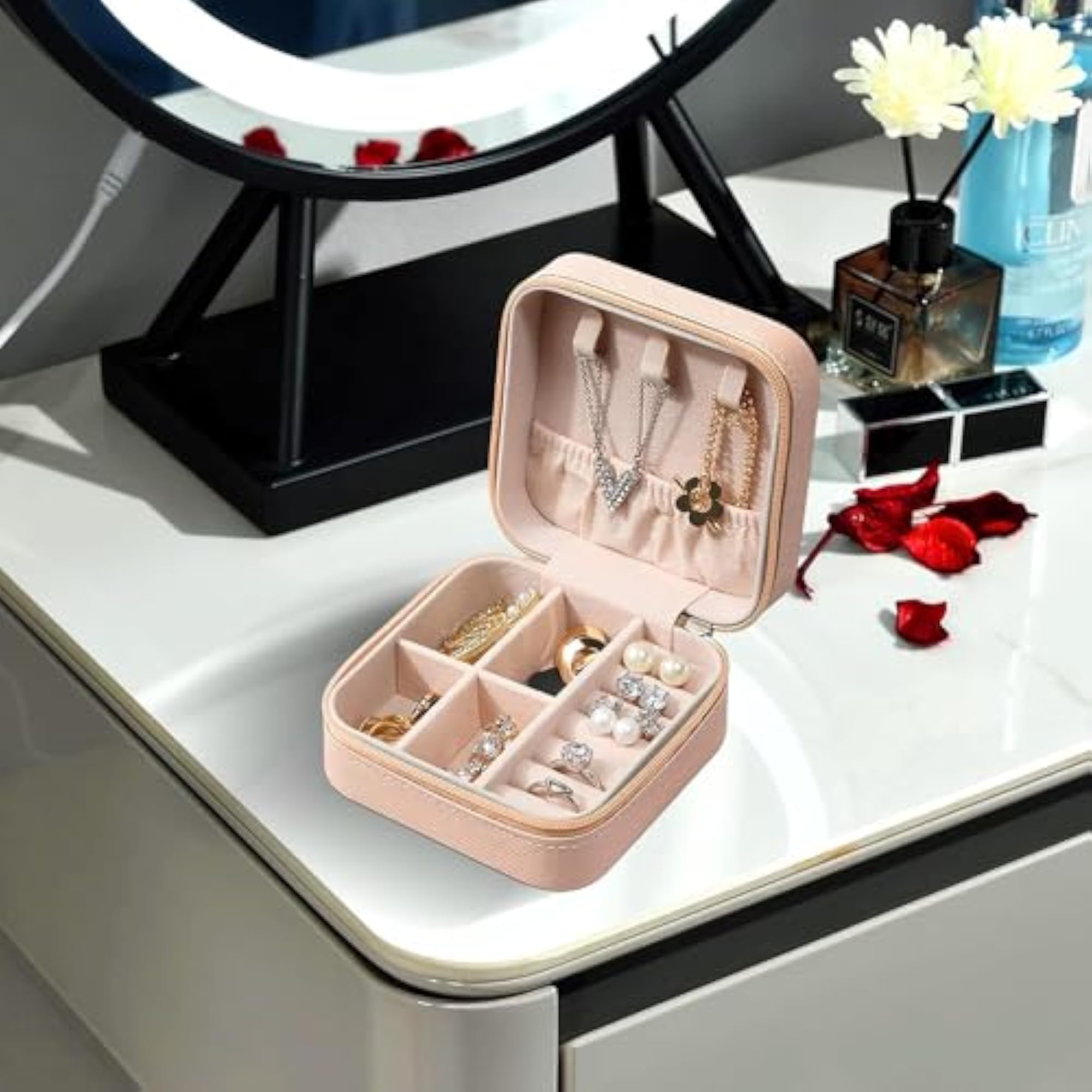 PU Leather Small Jewelry Box, Travel Organizer