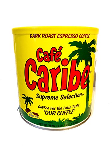 Cafe Caribe Dark Roast Espresso Coffee in 36 Oz Can, Brown