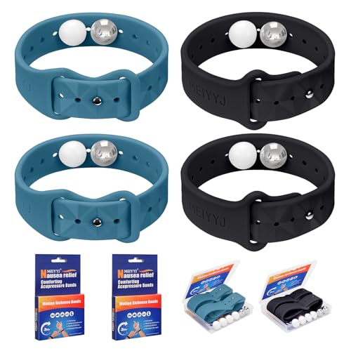 Image of Motion Sickness Bracelets for Adults & Kids Sea Sickness Wristbands for Travel Anti Nausea Bands for Motion & Morning Sickness Relief for Pregnant Women-Ideal for Car Air Cruise Travel-2Pairs