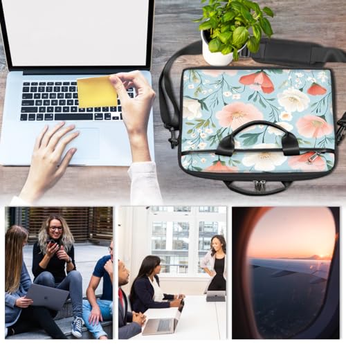 Bolsa para Laptop con Flores Rojas y Blancas 15 Pulgadas miniatura 6