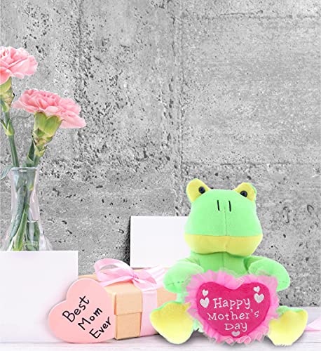 Dollibu Happy Mother's Day Super Soft Plush Sitting Frog Figure - Cute Stuffed Animal With Pink Heart Message For Best Mommy, Grandma, Wife, Daughter - 6" Inches #TOP6