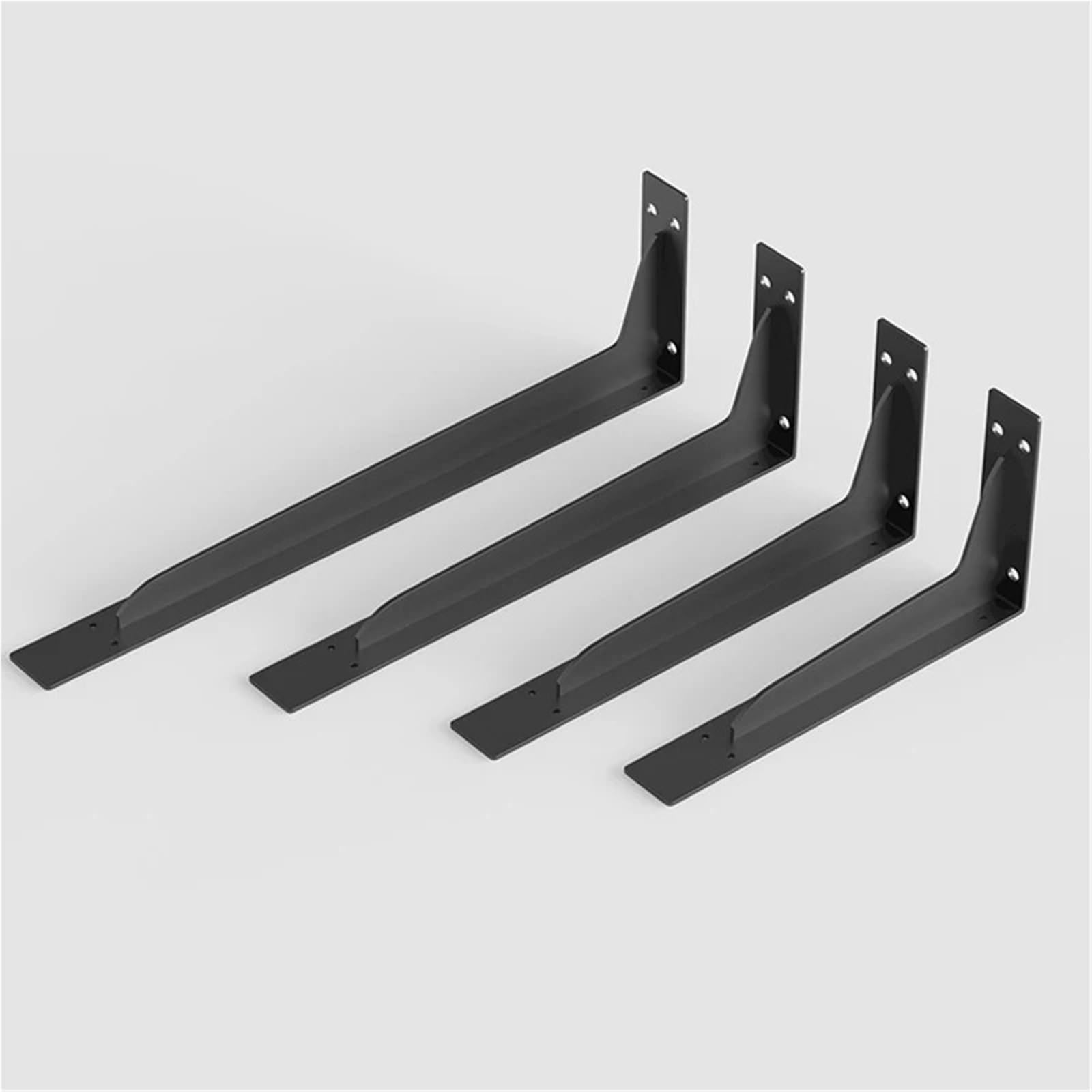 Soporte Para Estanterías Soportes de repisa alta resistencia, estante Metal grande, soporte encimera soldado a mano, triángulo flotante montado en la pared, 2 piezas(Black 18 inch)
