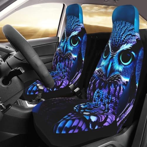 Housses de siège hibou bleu (lot de 2) protection universelle et imperméable pour voiture