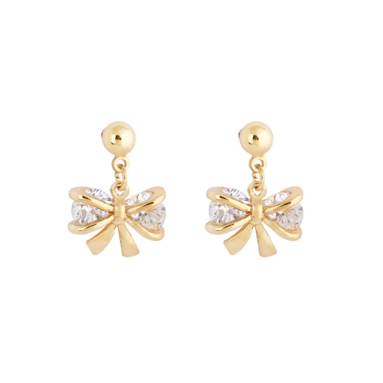 AMDXD Pendientes de oro de 18 quilates, pendientes de bowknot con granate verde, Au 750, pendientes vintage auténticos