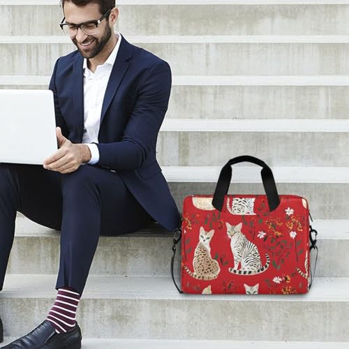 Maletín para laptop con correa y asa rojo 15.6 pulg miniatura 3