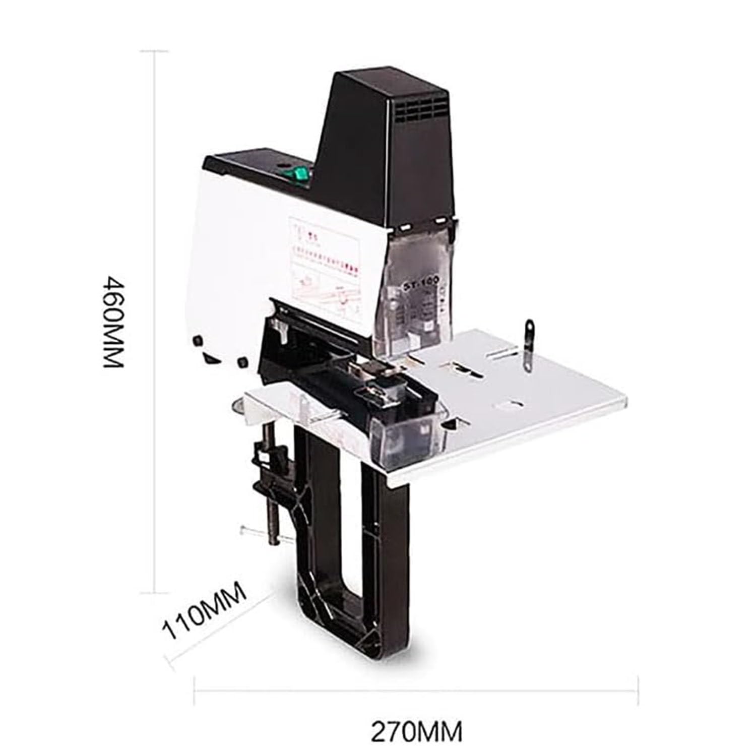 Cucitrice da tavolo in metallo, rilegatura elettrica per documenti, profondità regolabile 100 mm, capacità 40 fogli