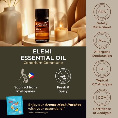 Image of 100% Pure Elemi Essential Oil - 0.34 Fl Oz - Elemi Oil for Hair, Skin, Diffuser, Aromatherapy & DIY Candle Making Scent