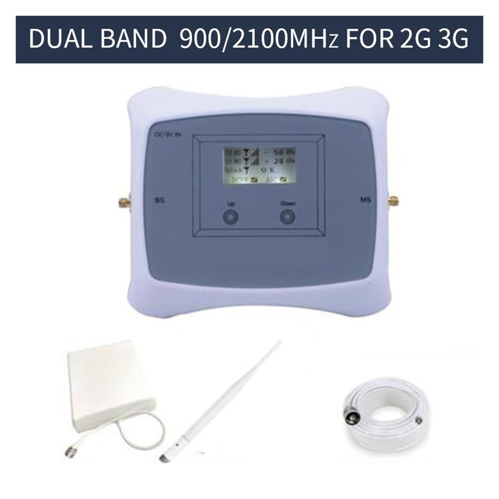 Wzmacniacz Sygnału Sieci 2G 3G 4G, Mobilnego, Dwuzakresowy, 900 MHz, 2100, Zestaw Wzmacniacza Mobilnej 5G Szerszy zasięg
