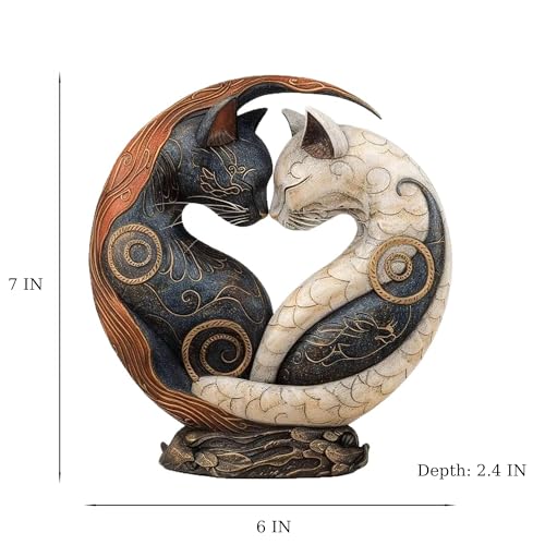 Figura Decorativa Gato Yin Yang Blanco y Negro miniatura 5