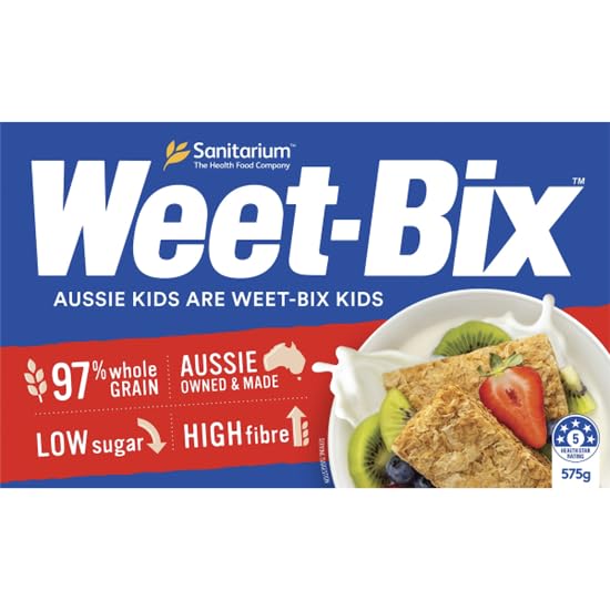Image of Twin Pack Offer: WeetBix Breakfast Cereal, 2x575g, 97% Wholegrain, Low Sugar, High Fibre, Australian Made Air Lifted for Freshness
