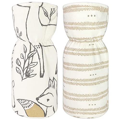 Image of Crane Baby Cotton Bottle Cover /Warmer, Ezra Collection (Pack of 2, 19 x 8 x 8 cm, Fits Upto 330ml Bottle), White