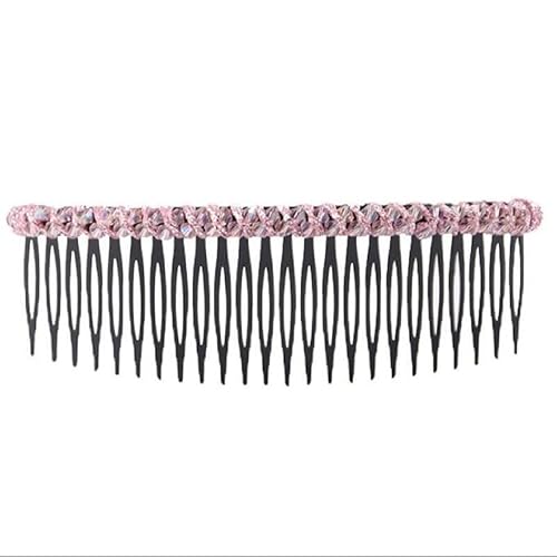 Miniatura 3 de 6 unids 24 dientes de plástico peine lateral pelo clip cristal cuentas accesorios para el cabello mujeres negro pelo peines clips