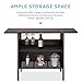 Best Choice Products Outdoor Patio Wicker Bar Counter Table Backyard Furniture w/ 2 Steel Shelves and 2 Sets of Rails - Brown