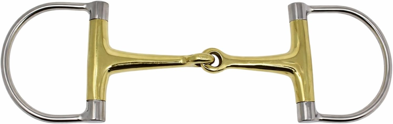 Pro Rider Horse Stainless Steel Brass Copper Mouth D-Ring Snaffle BIT 35552