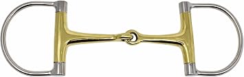 Pro Rider Horse English Western 5-1/2" Mouth D-Ring Snaffle Brass Horse Bit 35552C