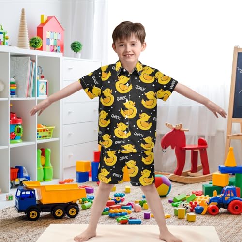 Image of visesunny Boy Floral Short Sleeve Button Down Shirt & Casual Shorts Set Summer Outfits 3-10 Years Clothes